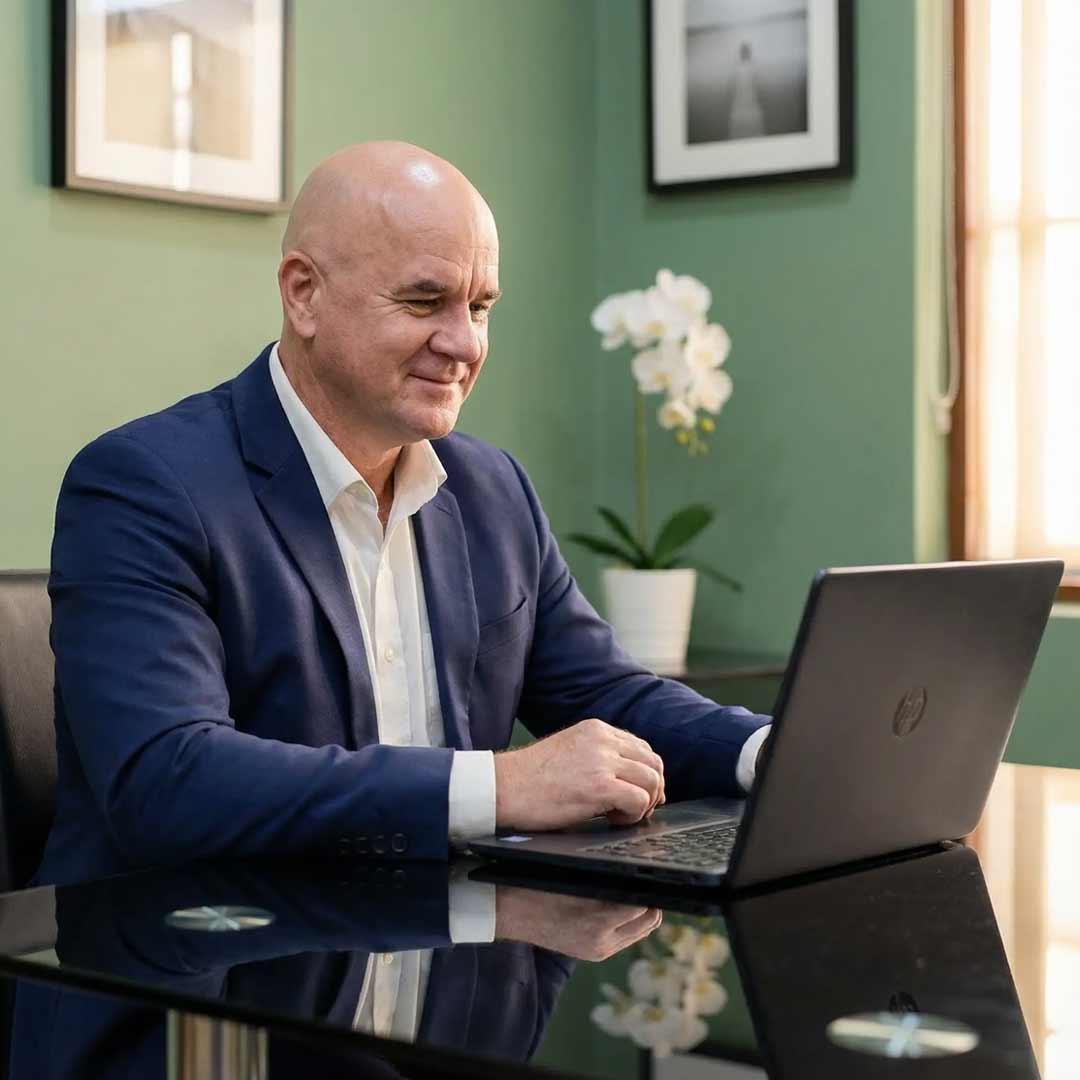 Darren talks to a client about their admissions process at Jintara Rehab