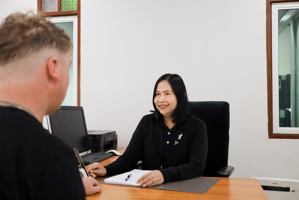 Clinical screening consultation at Jintara Rehab Chiang Mai for anxiety and addiction