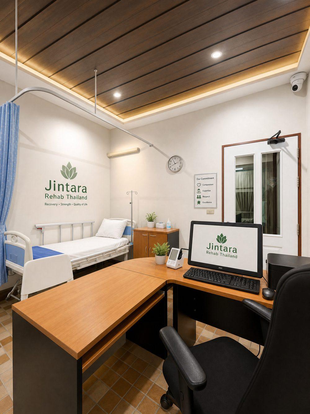 Medical detox room with clinical equipment at Jintara Rehab, Chiang Mai Thailand