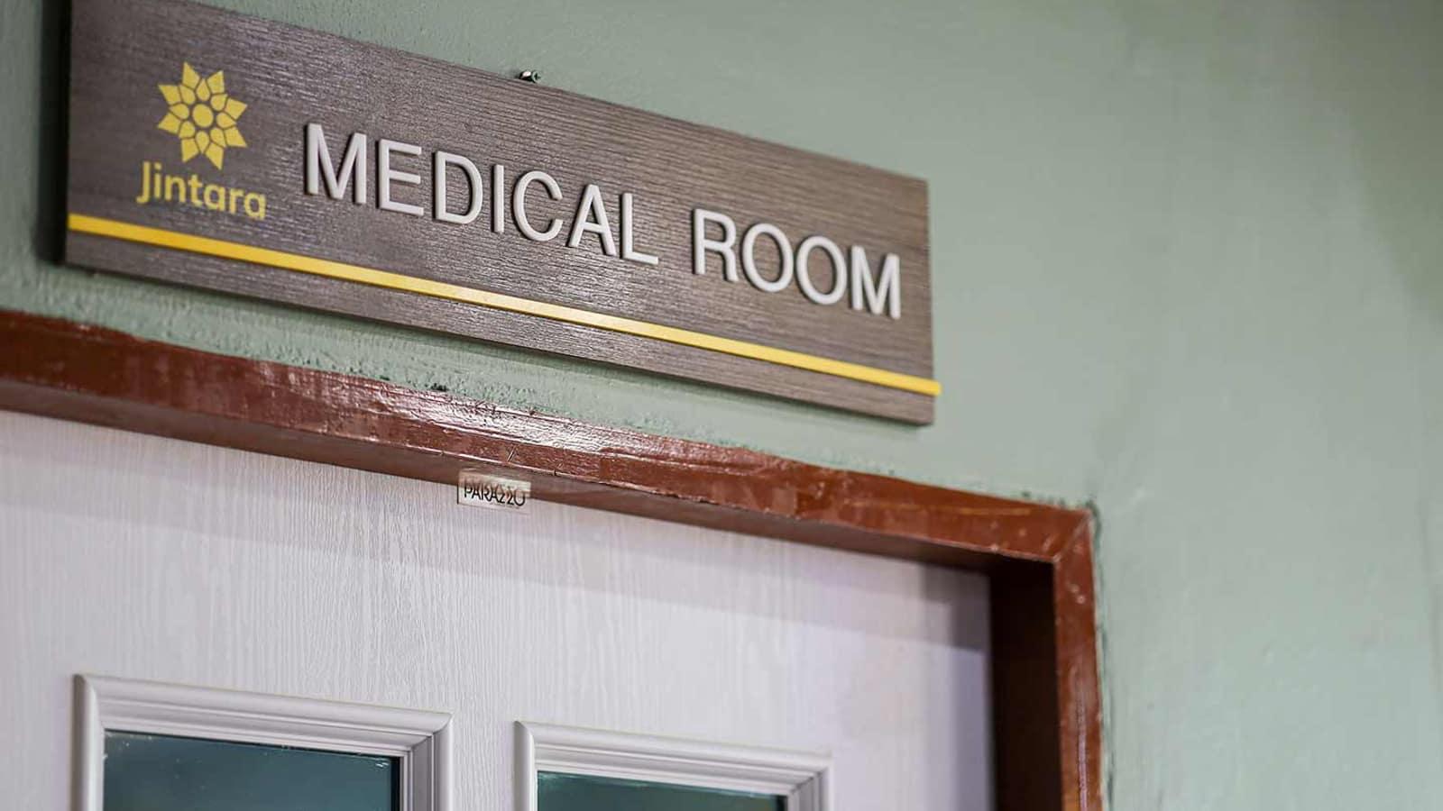 Medical Room sign at Jintara Rehab detox facility in Chiang Mai Thailand