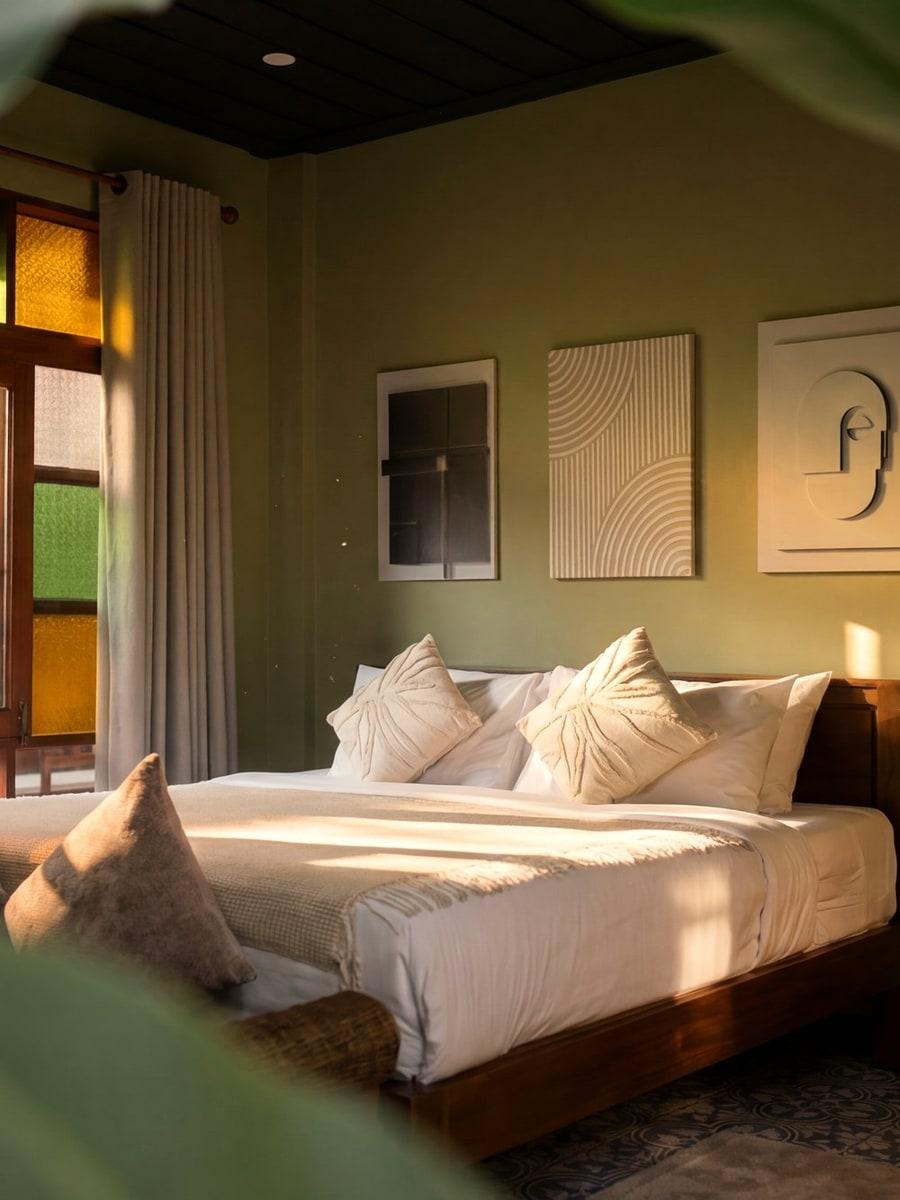 Private bedroom in warm morning light at Jintara Rehab in Chiang Mai, Thailand