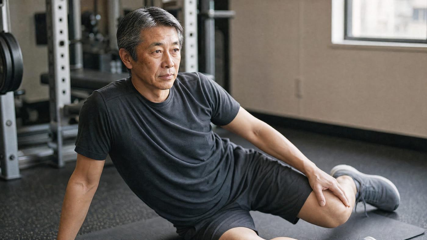 A man rests between sets during a prescribed fitness session that supports recovery after stimulant use